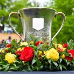 photo of trophy at the 2022 Wells Fargo Championship with an 8 under par at TPC Potomac at Avenel Farms